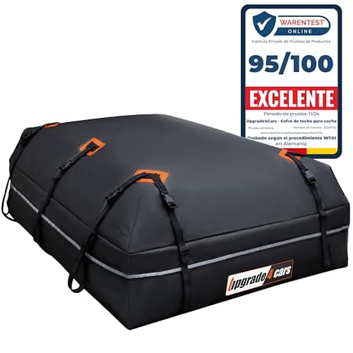 Upgrade4cars Bolsa de Techo para Coche 566L | Portaequipajes sin Barra Incluye Todos los Accesorios | Cofre Universal Plegable e Impermeable 130 x 110 x 40 cm