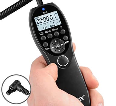 ayex 102046 Temporizador Disparador Remoto, Negro