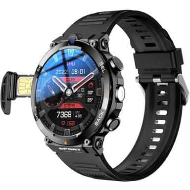 Reloj Inteligente Con Tarjeta SIM 4G, Reloj Inteligente Para Hombres, Con Pantalla Redonda De 1.39", Responder/Hacer Llamadas, Cámaras Duales Frontales/Laterales, Función NFC, IP67 a Prueba De Agua