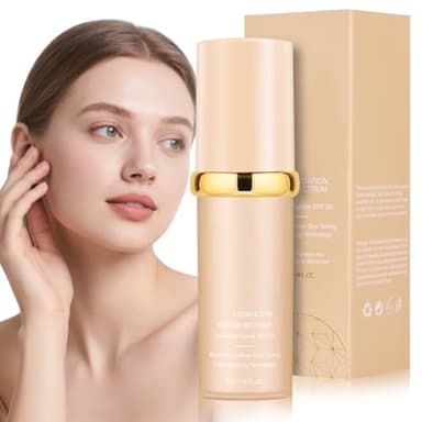 AUYAO Base de Maquillaje SPF 50, Base Maquillaje Impermeable, Primer, Corrector, Protector Solar y Humectante Cuatro en Uno, Larga Duradero para Pieles Grasas y Mixtas, Color 2