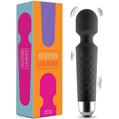 Oliver James Vibrador, Masajeador Eléctrica Recargable - Juguetes eroticos, dispositivo de bienestar sexual para mujeres - Con 20 patrones de vibración y 8 velocidades - Carga por USB (Negro)