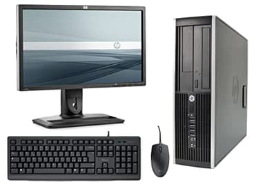 HP Elite 8200 - Ordenador de sobremesa Completo + Pantalla 22 pulgadas(Intel Core I5-2400, 8GB RAM,SSD de 240 GB, DVD, Windows 10 Profesional, Negro (Reacondicionado)