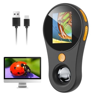 Microscopio Digitales, SGAINUL Cámaras de Microscopio Portátil IPS 500x de 2,0 Pulgadas para niños, Mini Microscopio con 8 Luces LED Ajustables, Recargables Microscopio con Lupa Electrónica