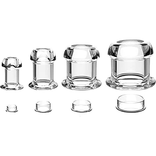 Herramienta de masaje impermeable lisa de color transparente con tapón, que contiene S, M, L, XL cuatro tamaños