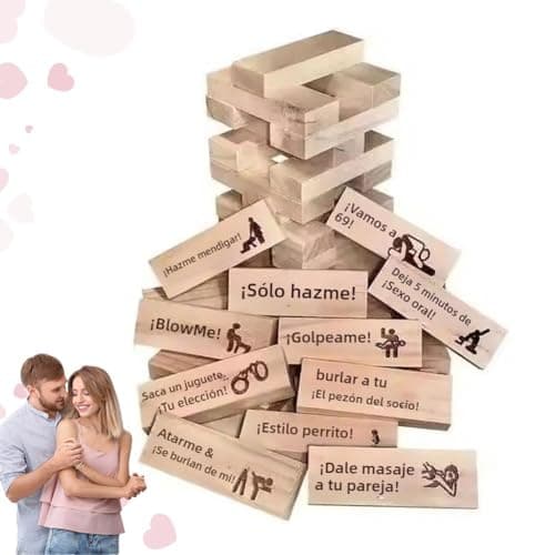 MUMQAQ - Lust Tower, juego para adultos de 48 bloques muy traviesos, en español, de San Valentín
