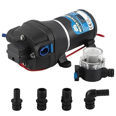 Mxmoonant 12V DC Bomba de Agua Automática, Bomba de Refuerzo, 35 Psi, 2.4 Bar, 95W, 12.5 Lpm/min, Autocebante, Protección de Sobrecarga, para Caravana, Barco, Lavado, Rociado, Riego de Jardín