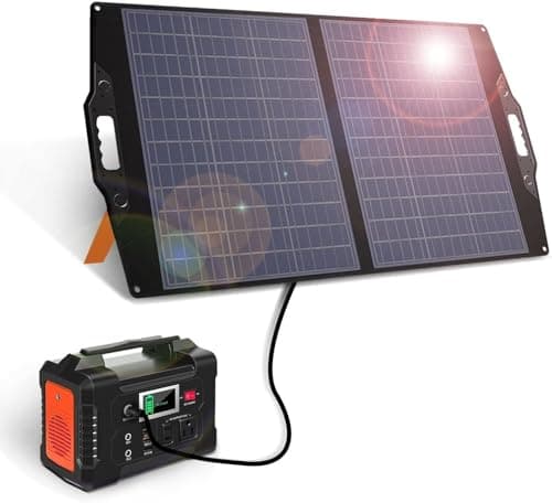 Cargador de Panel Solar de 100 W, Kit de Panel Solar Plegable con Puerto de 20-28 V CC para Estaciones de energía Jackery/Rockpals, Generador Solar Portátil con USB-A USB-C QC 3.0 para Van RV Trip