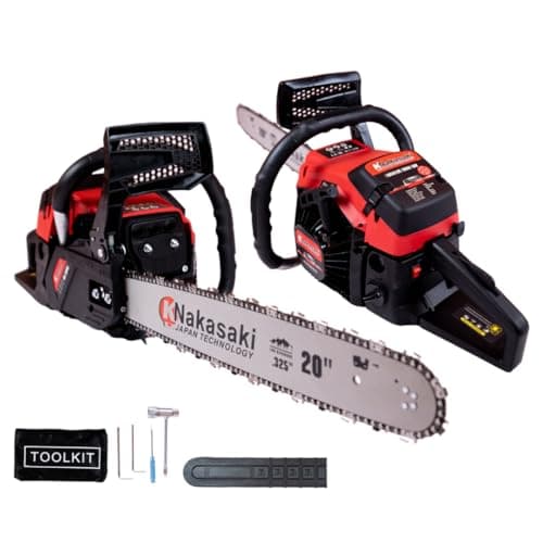 Knakasaki Motosierra de Gasolina 78cc 3,0 CV - Motosierra Compacta y Potente con Kit Completo de Accesorios - Motosierra Ideal para Jardineria, Carpinteria, Leña, Ramas y Árboles