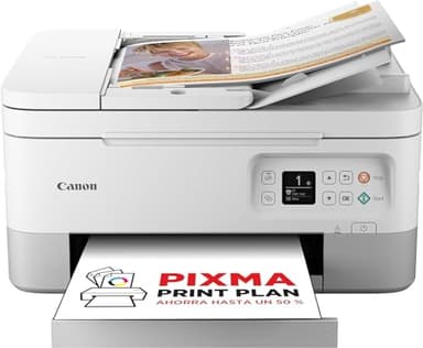 Canon Pixma TS7451i Impresora Multifunción 3 en 1, Sistema de Inyección de Tinta, Impresión, Escaneo y Copia, WiFi, Pixma Print Plant, Impresión a Doble Cara, ADF de 35 Hojas, Bandeja Posterior,Blanca