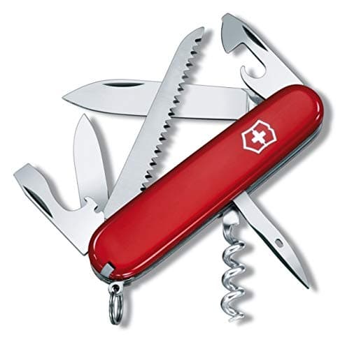 Victorinox Camper, Navaja suiza multiusos, 13 funciones, incluyendo sierra para madera y sacacorchos, Rojo