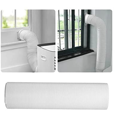 ALINUOYQ Kit de ventilación portátil de aire acondicionado para ventana, kit de ventana de CA portátil sin costuras mejorado con adaptador de manguera de escape de 5.1 pulgadas/5.9 pulgadas, kit de