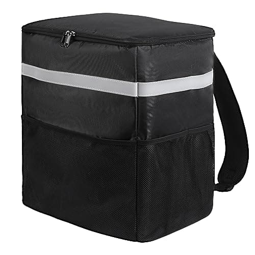 musbus Mochila de Entrega de Alimentos, Bolsas de Entrega aisladas para Bicicleta de Reparto, Bolsa Grande de Entrega de Pizza para Caliente/frío con 4 Bolsillos,