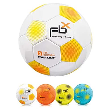 meteor Balón de Fútbol para Niños y Juventud y Adultos Tamaño 5 4 3 1 para Ejercicio Al Aire Libre Juego Entrenamiento de Football (#5, Blanco)