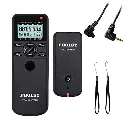 PHOLSY Inalámbrico Temporizador Cámara Mando a Distancia Disparador HDR y Intervalómetro para Canon R100 R8 R6ii R7 R10 90D 250D 850D; para OM-1 EM1X EM1ii EM5iii; para Fuji GFX50Sii XT3 XT4 XT5 XT30