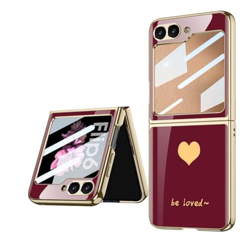 COQUE Funda Galaxy Z Flip 6 5G, Carcasa para teléfono móvil Pintada Brillante de Cristal ultradelgada 9H, Funda Plegable para Samsung Galaxy Z Flip 6 5G-Amar 3