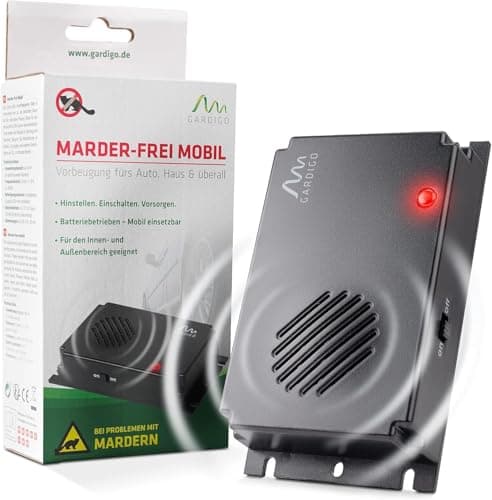 Gardigo® Repelente Ultrasónico de Plagas Ahuyentador de Ratones, Ratas y Garduñas | Ultrasonido contra Ratones y Otros roedores | Alimentado por Batería | Ahuyentadores de Ratones | Anti Ratones