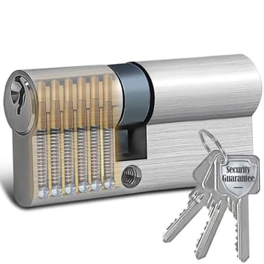 Bombin Cerradura, 30/40 Cilindro Cerradura Seguridad, 70mm Cerradura Antibumping con 3 Llaves, Cilindros para Puertas, Cilindro de Alta Seguridad, Cilindro de Seguridad