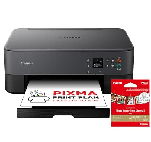 Canon Pixma TS5350i Impresora Multifunción 3 en 1, Sistema de Inyección de Tinta, Impresión, Escaneo y Copia, Wifi, Pixma Print Plant, Incluye 20 Hojas Papel Fotográfico 9 x 9, Bandeja Posterior,Negro