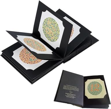 IMOSEI Libro de prueba de visión a color, tabla de pruebas para ciegos al color, 38 placas, distingue entre pacientes daltónicos, números ocultos y diseño de categorías, para hospital de centro de