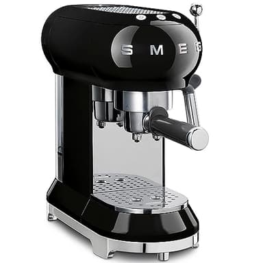 Smeg Máquina de café expreso ECF01BLEU, 1350 W, 1 Liter, Acero Inoxidable, Negro