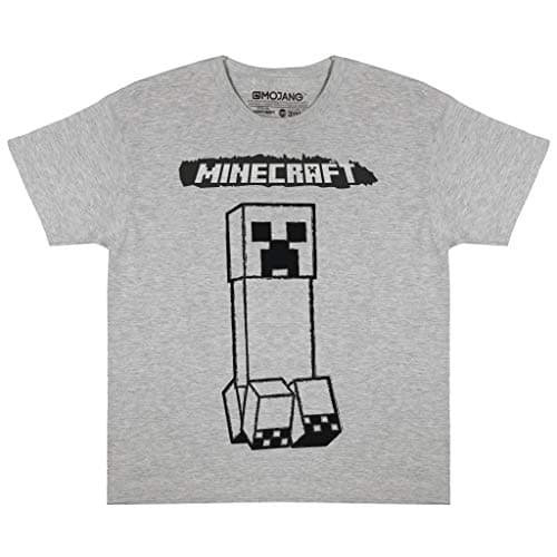 Minecraft Mono de la Enredadera Camiseta de los Muchachos Cuero Gris 158 | PS4 PS5 Xbox PC Gamer Interruptor de Regalos, Niños Juegos Top, Ropa para niños, Idea del Regalo de cumpleaños de los niños