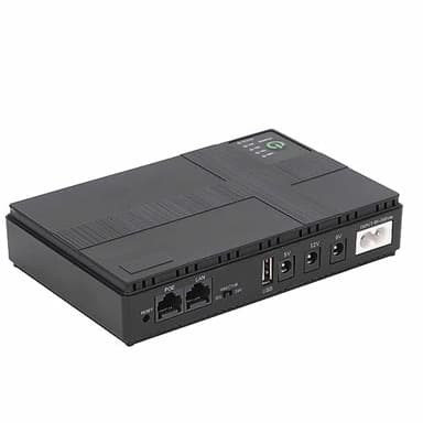 Fockety Mini UPS Batería de Respaldo, 10400mAh 18Wh Sistema de Alimentación Ininterrumpida con Salida DC 12V 9V 5V 2A para Router Inalámbrico, Módem, Cámara de Seguridad, Smartphone