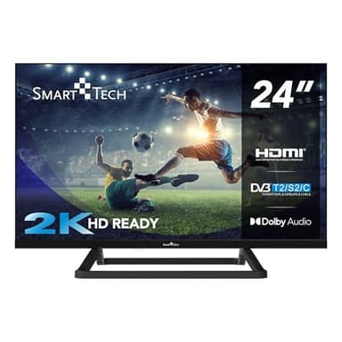 Smart Tech 24HN01V3 HD LED TV 24 Pulgadas (60 cm) Triple sintonizador Dolby Audio H.265 HDMI USB, Resolución: 1366 (H) × 768 (V) Modo Hotel NO ES UN Smart TV