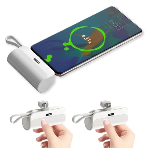 MOGGAM Bateria Externa iPhone Portátil - Compatible con 16/16Pro/15/15Pro/14/14Pro/13/12 y Más - Bateria Portatil iPhone 2 en 1 de 5000mAh - Cargador Portatil iPhone y Smartphone - Power Bank