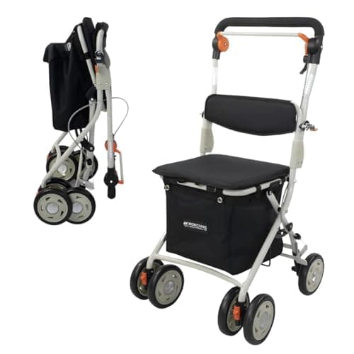 Mobiclinic®, Andador plegable, Carro de la compra con asiento, Coliseo, Monomando, Acero, Gran cesta, Respaldo y acolchado, Arca española, Sistema frenado, Ruedas 360º