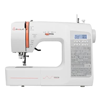 POOLIN Máquina de coser automatizada con enhebrado automático – 293 aplicaciones de puntadas, viene con mesa de expansión y tutoriales en video de redes sociales, incluye 7 prensatelas y múltiples
