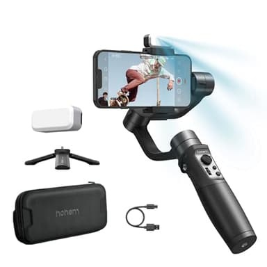 hohem iSteady Mobile Plus Kit Smartphone Gimbal Estabilizador, Gimbal Teléfono w/Luz de Relleno, Carga útil máxima 280g, Android y Phone Gimbal, Youtube TikTok Video Vlogging Estabilizador