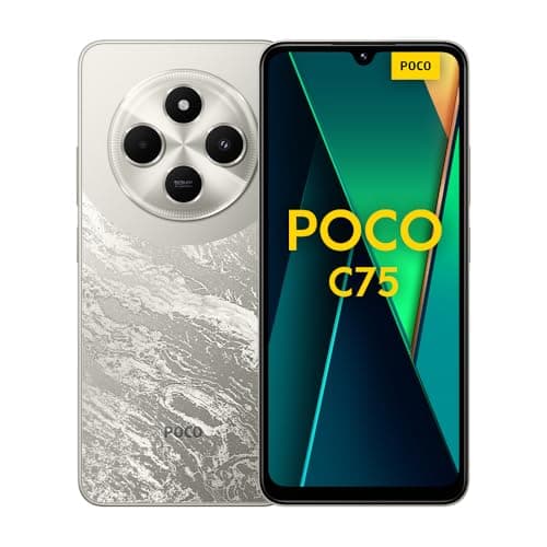 Xiaomi Poco C75 - Smartphone de 8+256GB, Pantalla inmersiva de 6.88” 120Hz, MediaTek Helio G81-Ultra, cámara Dual de 50MP IA, 5160 mAh, Carga rápida de 18W, NFC, Dorado (Versión ES)