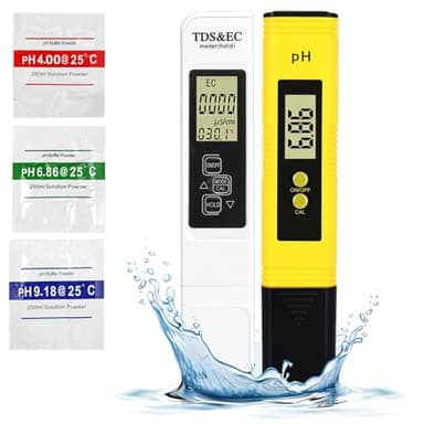 2PCS Medidor PH, 4 En 1 Calidad Del Agua Medidor de Prueba, Medidor Digital de PH y TDS, PH Tester Portatile de Alta Precisión de 0,01 PH, PH Probador para Piscinas, Agua Potable, Hidroponía