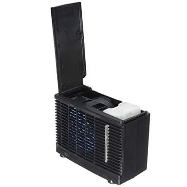 Aire Acondicionado Evaporativo Universal Portátil Mini Coche Aire Acondicionado 24V Refrigeración Aire Acondicionado Evaporador de Agua Ventilador de Aire para Coche Camión Hogar (Negro)