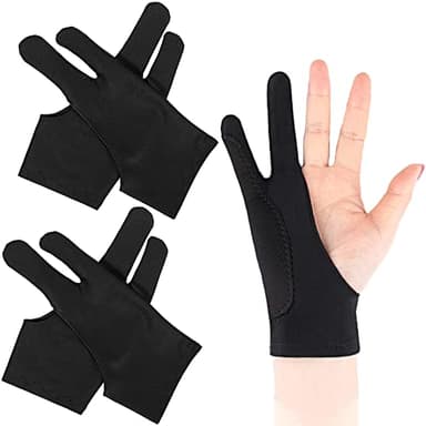 Newaner 4 PCS guantes transpirables para artistas para tabletas gráficas, guantes de dibujo digital, guantes elásticos antiincrustantes para dibujo gráfico, bloc y creación de arte, Negro, (M)