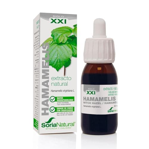 Soria Natural Hamamelis Extracto en Gotas – Favorece la circulación – Contribuye a mejorar la circulación sanguínea - 100% Natural – Acción Antiinflamatoria - Frasco de 50 ml.