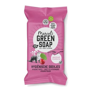 Marcel's Green Soap Toallitas húmedas higiénicas – 60 unidades – pachuli & arándano – basadas en plantas – respetuoso con el medio ambiente