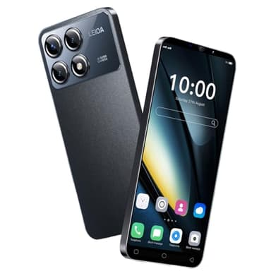 HyRich Teléfono Barato, Escritorio Android, 5.0 Pulgadas, ROM de 16 GB (Escalable 128 GB), Cámara Doble de Doble Tarjeta, WiFi, Bluetooth, Teléfono Inteligente de Desbloqueo Face (X6Pro-Negro)