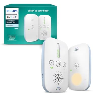 Philips Avent, vigilabebés con Audio DECT, Audio bidireccional, sin interferencias, Rango de 330 m, 24 Horas de duración de la batería, Modo ecológico Inteligente, luz Nocturna, SCD503/26