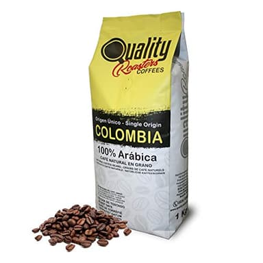 Café en grano natural. 100% Arabica. Origen único Colombia, Tostado artesanal. Tueste Medio. 1Kg