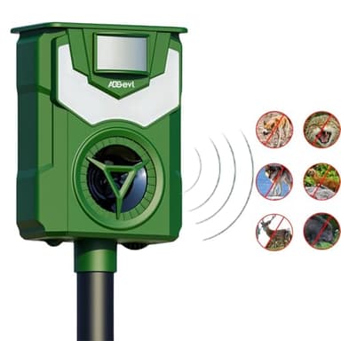 Repelente para Gatos ADGEVL Ultrasonido Exterior Potente e Impermeable con Sensor de Movimiento 12m - Recarga Solar/USB - También para Perros y Animales (Zorro, Conejo) - Modelo 2024 - Garantía 1 Año