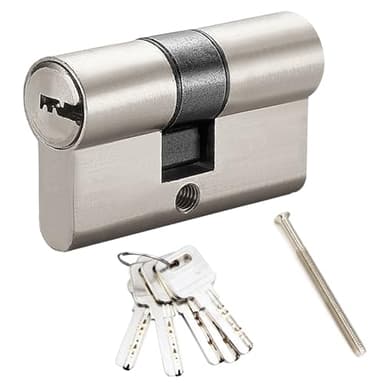 Idota Bombin Cerradura Seguridad 30/30cm, Cilindro Cerradura Seguridad con 5 Llaves, Bombin Doble Embrague para Todo Tipo de Puertas