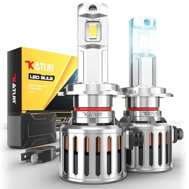 KATUR Bombilla H7 Led, 200W 40000LM 6000K Blanco 900% Brillo Super Brillante 360 Grados de Ángulo de Haz Ajustable 12V 24V Bombillas H7 Led Canbus libre de errores Kit de Conversión, 1 par