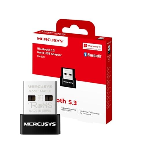 【2024 Nuevo】 Mercusys MA530 - Adaptador Nano USB Bluetooth 5.3, Dongle Bluetooth para Conectar a Mando Bluetooth Auricular Teclado Ratón Altavoz Móvil, Plug & Play, Compatible con Windows 11/10/8.1/7