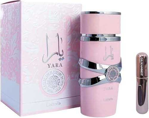 Perfume Yara rosa Oud, perfume árabe (ORIGINAL) para mujer, de larga duración, 100 ml+REGALO Atomizador 5ML DRIKANBEST Recargable