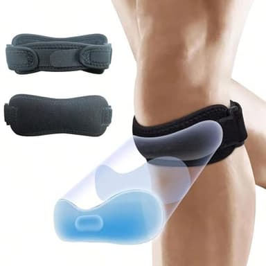 Correa Rotuliana Ajustable (2 Unidades) para Alivio de Tendinitis y Dolor de Rodilla, Rodilleras Deportivas para Correr, Baloncesto, Senderismo, Tenis, Fitness y Más, Antideslizante y Transpirable