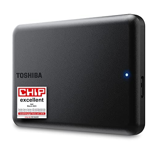 Toshiba Canvio Partner 2TB Disco duro externo portátil de 2,5'', USB 3.2, compatible con Mac y Windows. Xbox, PS4, PS5 (HDTB520EK3AB)