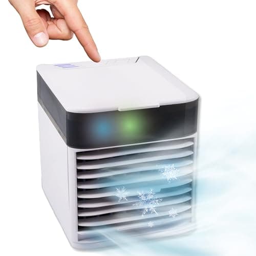 Silvergear® Mini Aire Acondicionado Portatil | Enfriador de Aire Portatil con 3 Velocidades + Temporizador | Aire Acondicionado con Nebulizacion y sin Tubo Exterior | Ahorra Energia y Enfria tu Casa