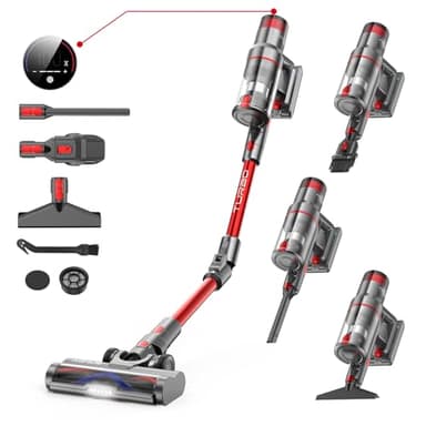 aonus A9 Pro Aspiradora sin Cable 42Kpa/500W, Aspirador Escoba sin Cable con Pantalla táctil LED, Autonomía de hasta 60 Minutos, Plegable, Cepillo Anti-Enredos, Ideal para Pelo de Mascotas, Alfombras