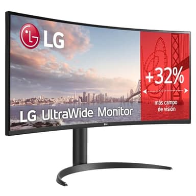 LG 34WR55QC-B - Monitor UltraWide 34 Pulgadas, Pantalla Curva QHD, 21:9, Dynamic Action Sync, FreeSync, Negro